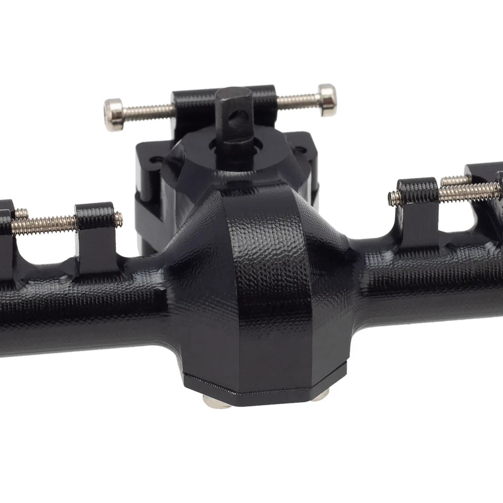 MEUS RACING 1/24 Scale Aluminum Alloy Axles Front and Rear Portal Axle Housing Assembly w/New C Knuckle for Axial SCX24 90081 C10 Jeep Upgrade Parts - BLACK