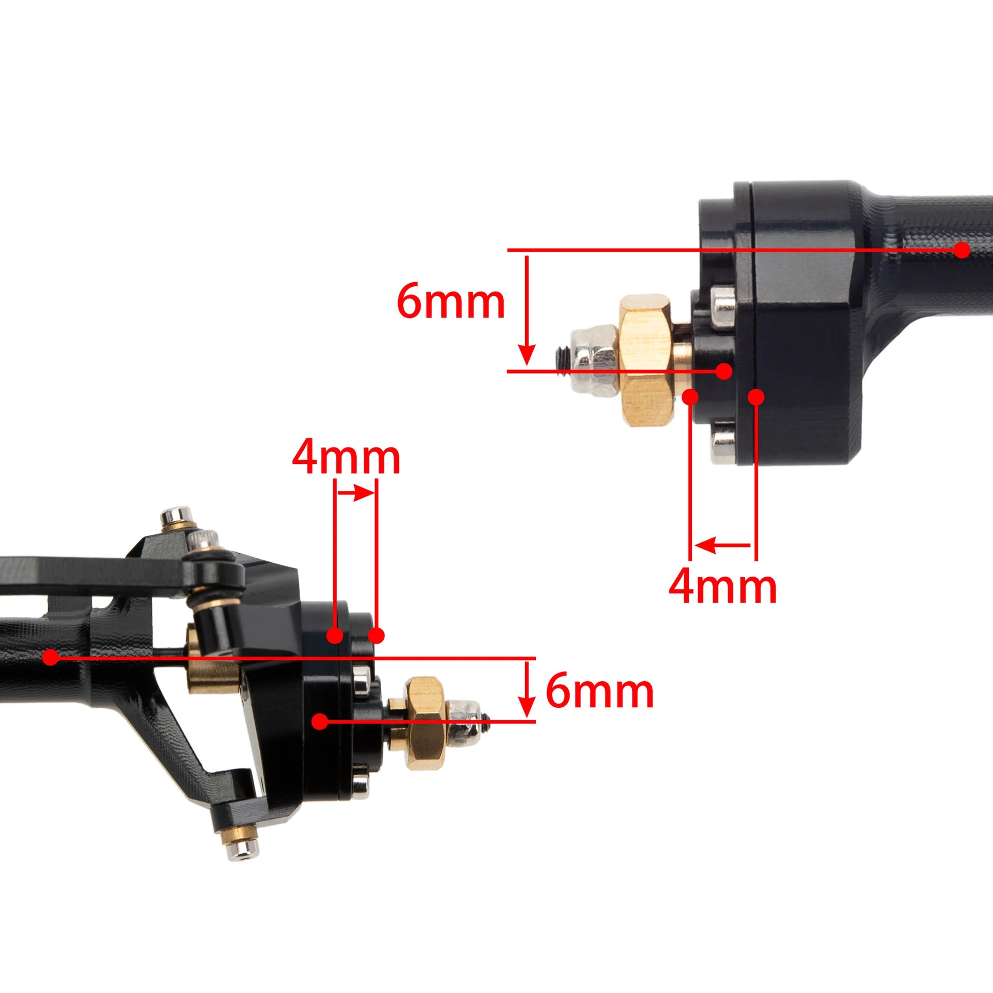MEUS RACING 1/24 Scale Aluminum Alloy Axles Front and Rear Portal Axle Housing Assembly w/New C Knuckle for Axial SCX24 90081 C10 Jeep Upgrade Parts - BLACK