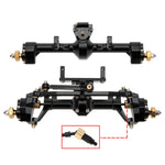 MEUS RACING 1/24 Scale Aluminum Alloy Axles Front and Rear Portal Axle Housing Assembly w/New C Knuckle for Axial SCX24 90081 C10 Jeep Upgrade Parts - BLACK