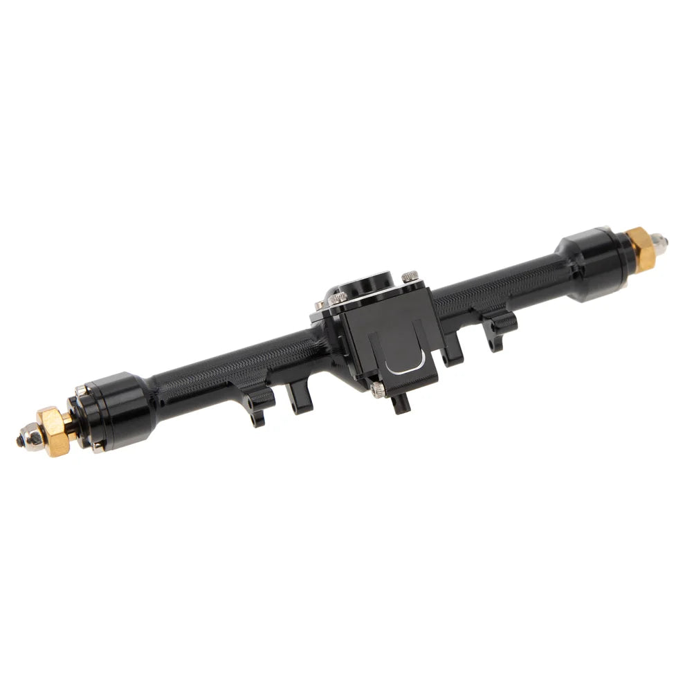MEUS RACING 1/24 Scale Aluminum Alloy Axles Front and Rear Portal Axle Housing Assembly w/New C Knuckle for Axial SCX24 90081 C10 Jeep Upgrade Parts - BLACK
