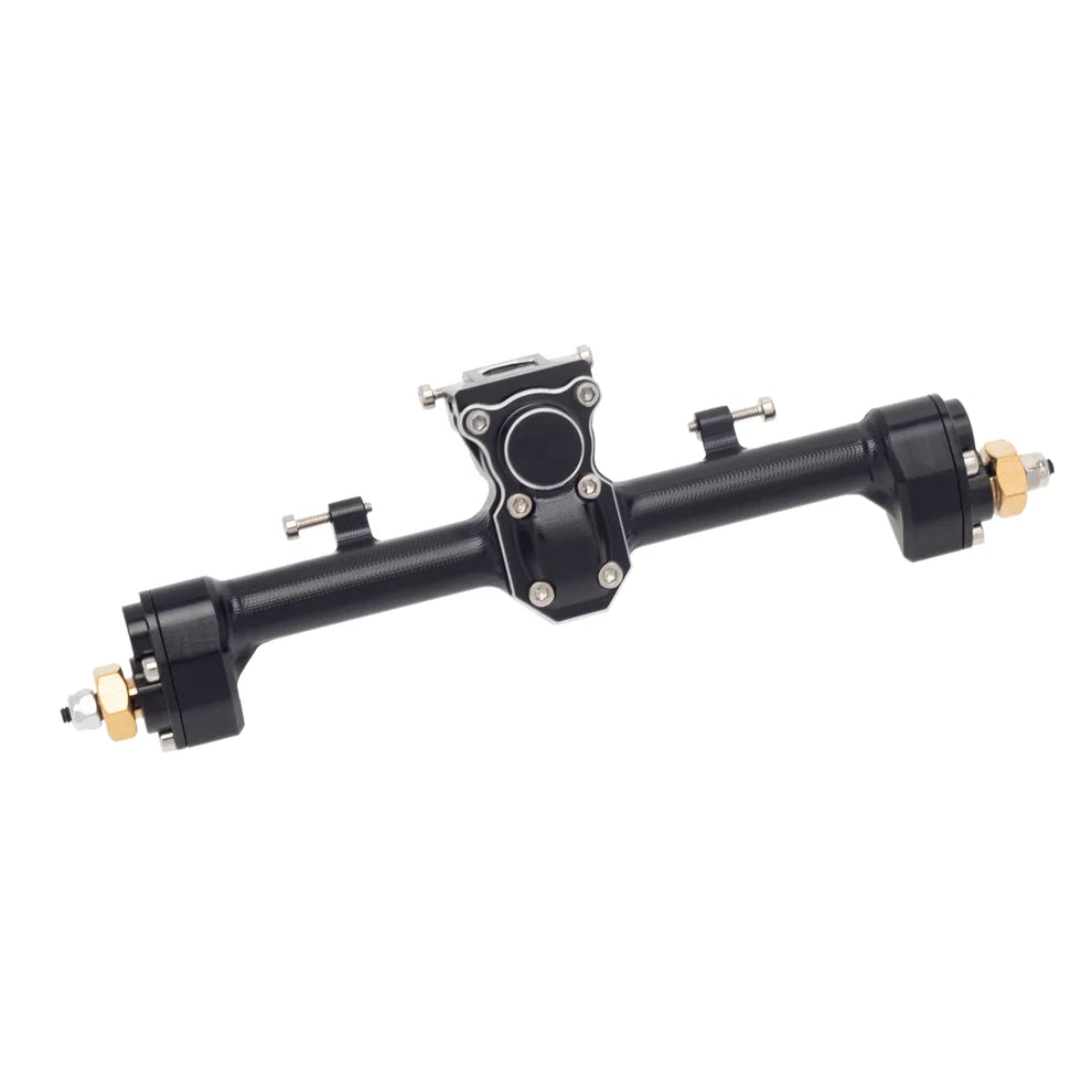 MEUS RACING 1/24 Scale Aluminum Alloy Axles Front and Rear Portal Axle Housing Assembly w/New C Knuckle for Axial SCX24 90081 C10 Jeep Upgrade Parts - BLACK