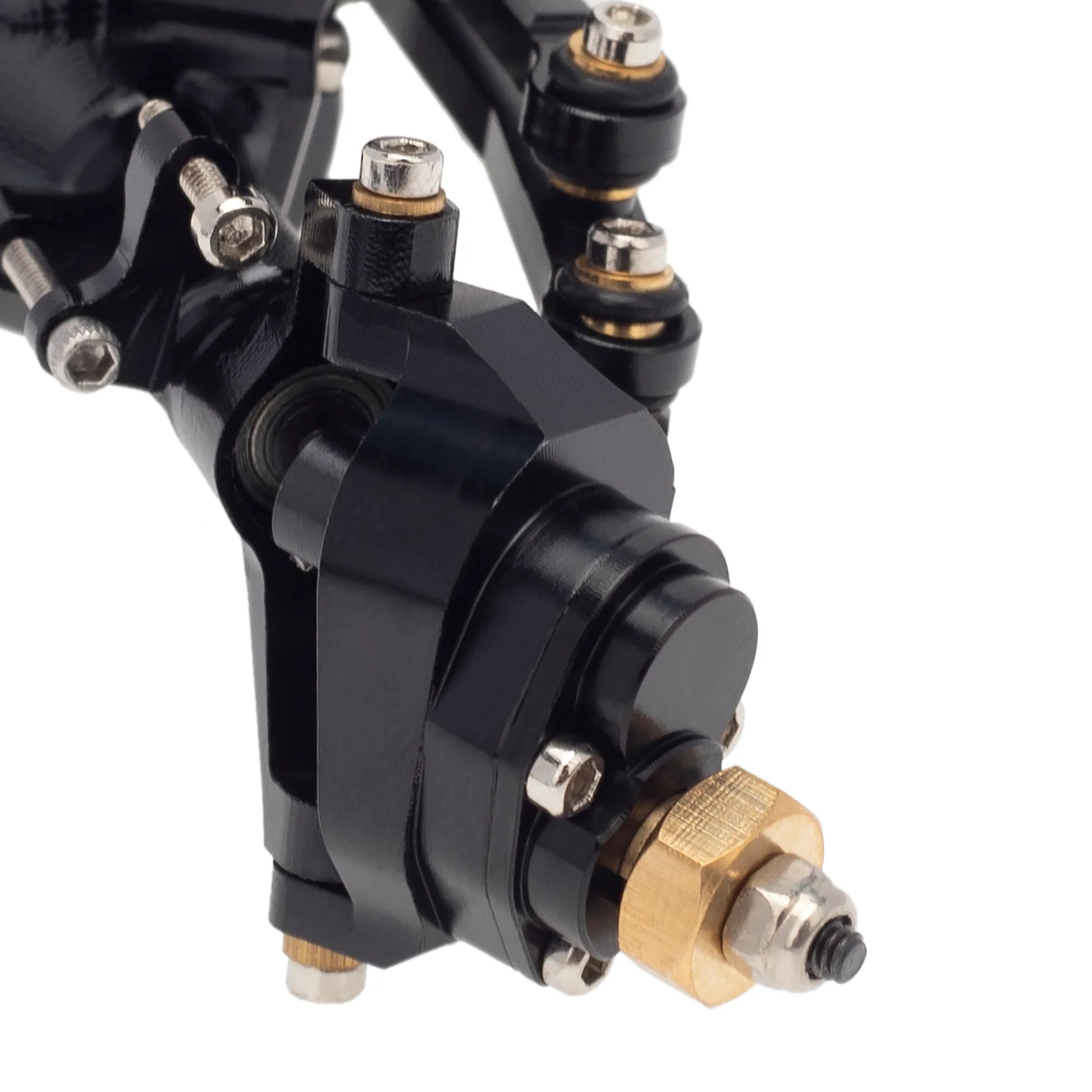 MEUS RACING 1/24 Scale Aluminum Alloy Axles Front and Rear Portal Axle Housing Assembly w/New C Knuckle for Axial SCX24 90081 C10 Jeep Upgrade Parts - BLACK