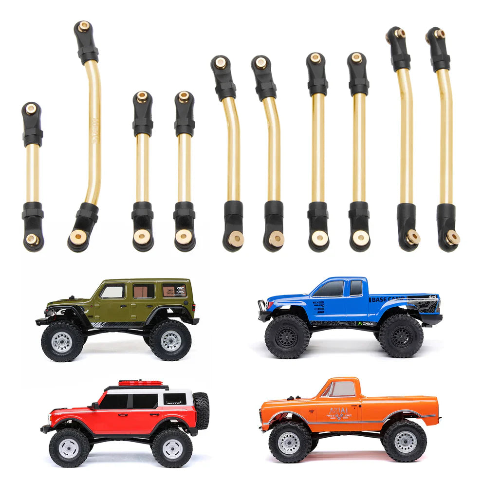 MEUS Racing Metal High Clearance Chassis & Steering Links for 1/24 SCX24 C10 Bronco Wrangler