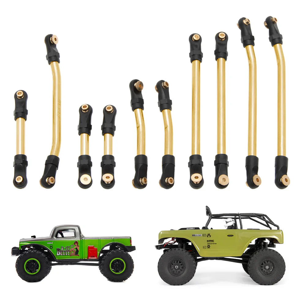 MEUS Racing Metal High Clearance Chassis & Steering Links Set for 1/24 SCX24 Deadbolt Betty