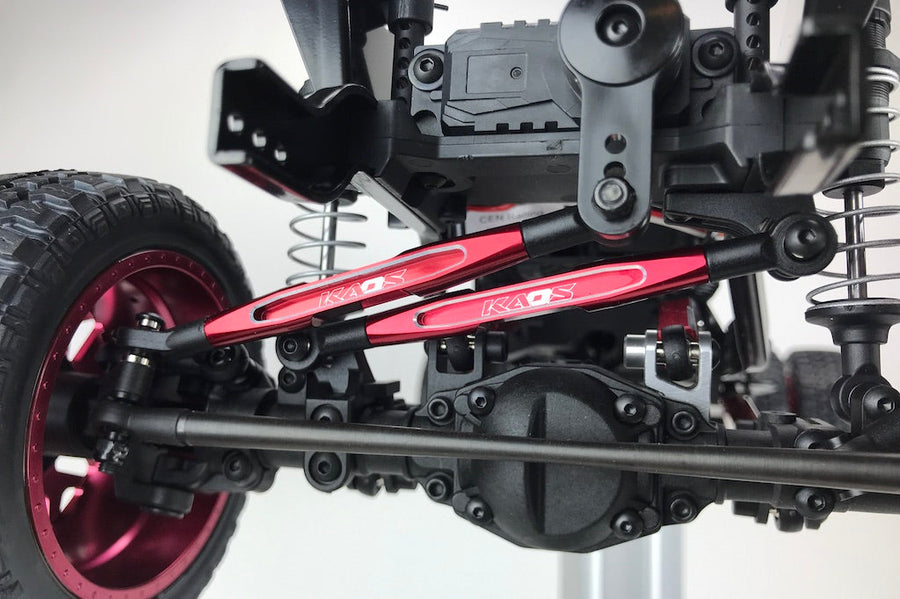 CKD0371 KAOS Panhard Bar & Sterring Tide Rod (57mm, CNC Aluminum, RED) DL-Series 3pcs - HeliDirect