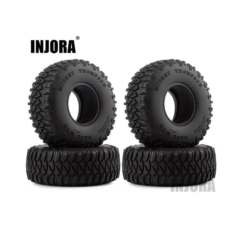 INJORA 1.55" 90*35mm Soft Rubber Wheel Tires For 1/10 RC Rock Crawler - HeliDirect