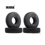 INJORA 1.55" 90*24mm Soft Rubber Terrain Wheel Tires for 1/10 RC Crawler - HeliDirect