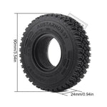 INJORA 1.55" 90*24mm Soft Rubber Terrain Wheel Tires for 1/10 RC Crawler - HeliDirect