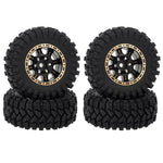 MEUS Racing 1.2 inch Beadlock Wheels Brass 1.0(plus) Wheel & Tire Set 62*24MM -4MM Negative Hub 77G For TRX4M SCX24 - Sport C - HeliDirect