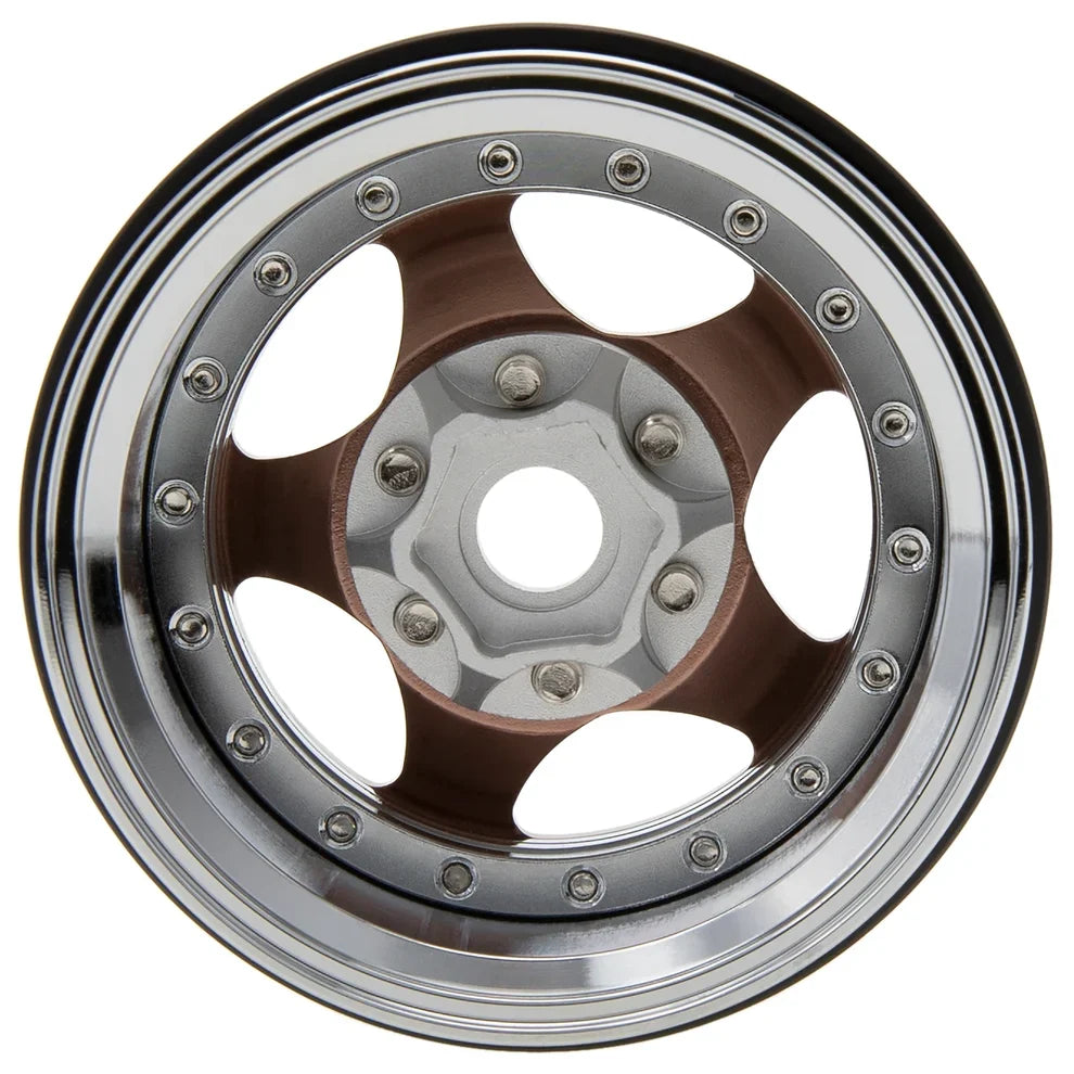 MEUS Racing Brass Aluminum 1.9″ Beadlock Wheels Supports Front Rear Twin Wheels for 1/10 TRX-4 TRX-6 SCX10 GEN7 GEN8 D90