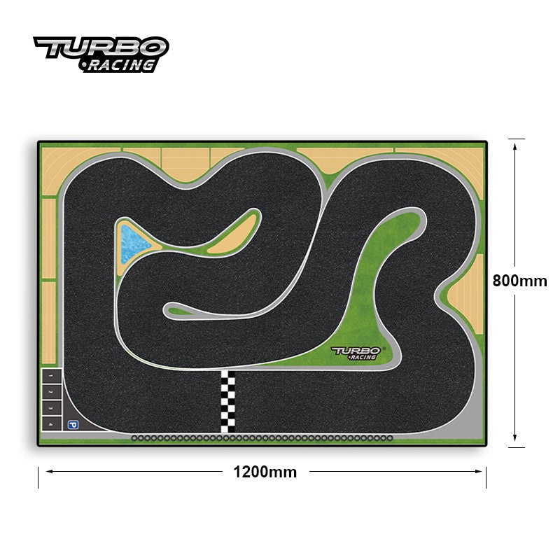 Turbo Racing  1:76 Racing Car track mat - Fast Layout - HeliDirect