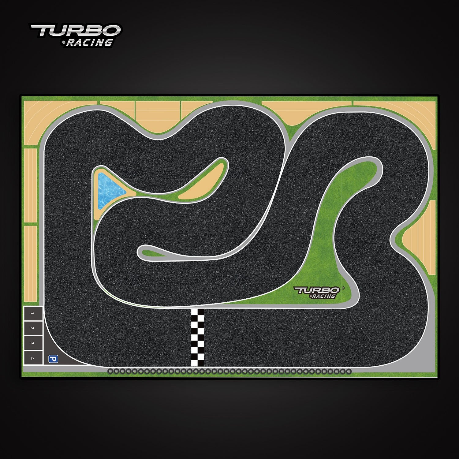 Turbo Racing  1:76 Racing Car track mat - Fast Layout - HeliDirect