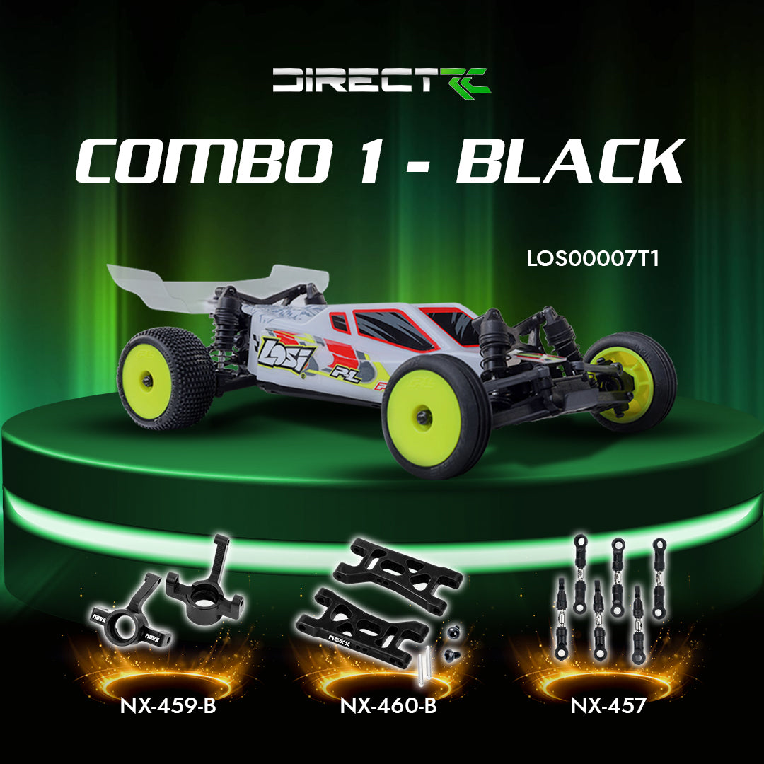 Losi 1/24 Micro-B 2WD Buggy RTR (White) With Nexx Racing Adjustable Turnbuckle Set, Spindles & Front Suspension Arms - Big Savings $19.56 Off