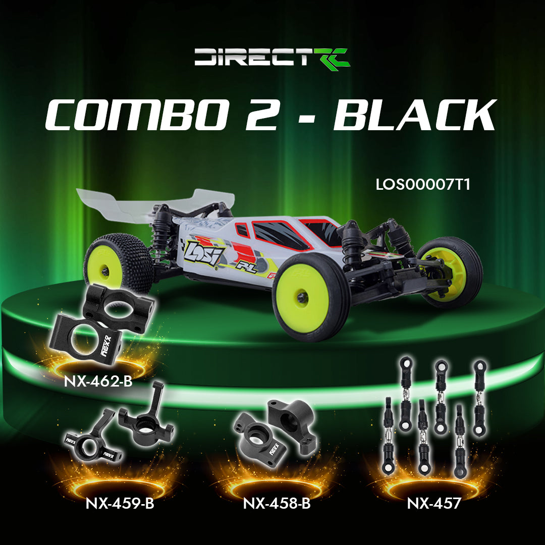 Losi 1/24 Micro-B 2WD Buggy RTR (White) With Nexx Racing Adjustable Turnbuckle Set, Caster Blocks, Spindles & Rear Hub - Big Savings $22.53 Off