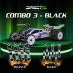 Losi 1/24 Micro-B 2WD Buggy RTR (Silver) With Nexx Racing Adjustable Turnbuckle Set & Oil Shock (4pcs) - Big Savings $18.29 Off