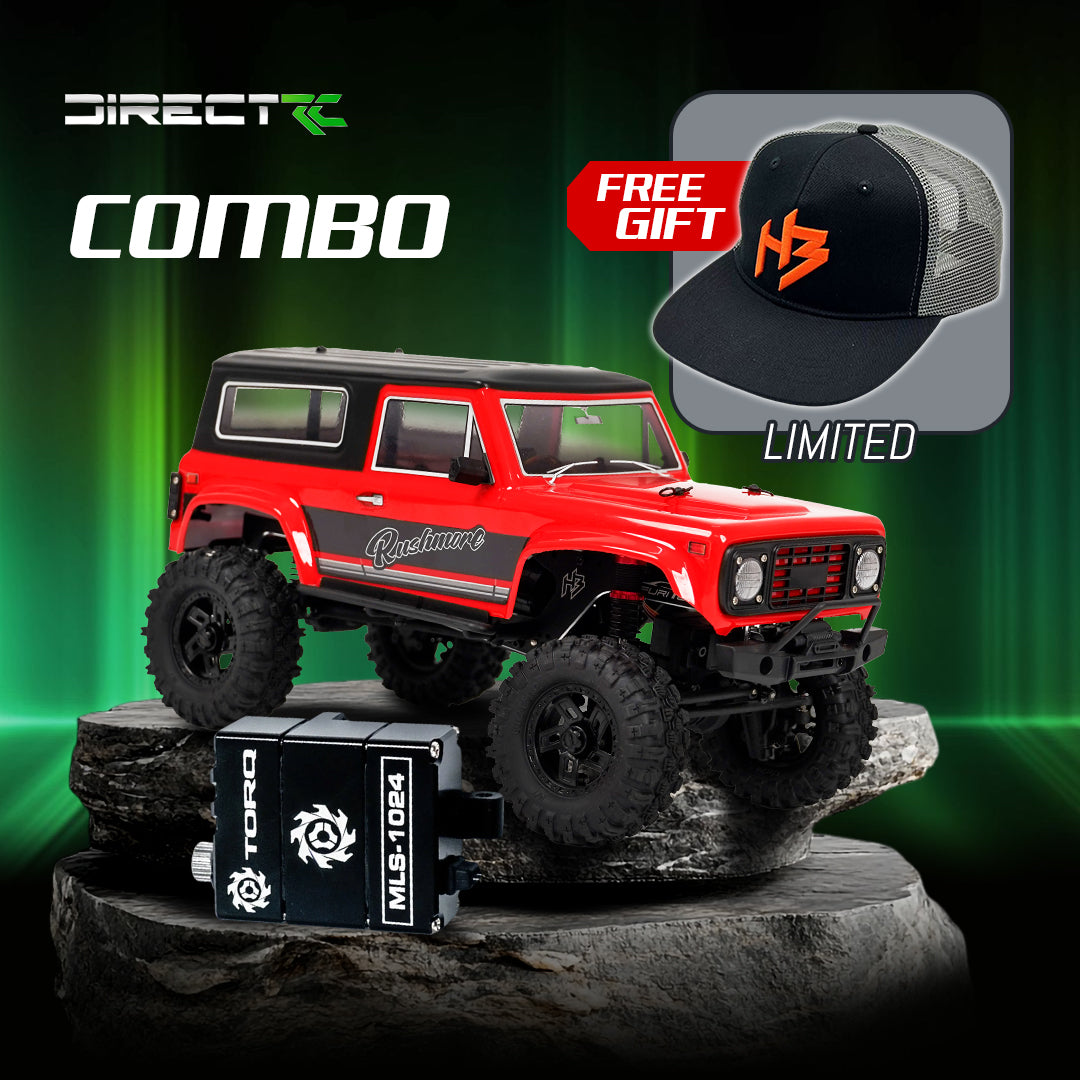 HobbyPlus CR-18P V3 Brushless Rushmore (Red) With TORQ MLS-1024 Premium DIRECT-MOUNT Servo