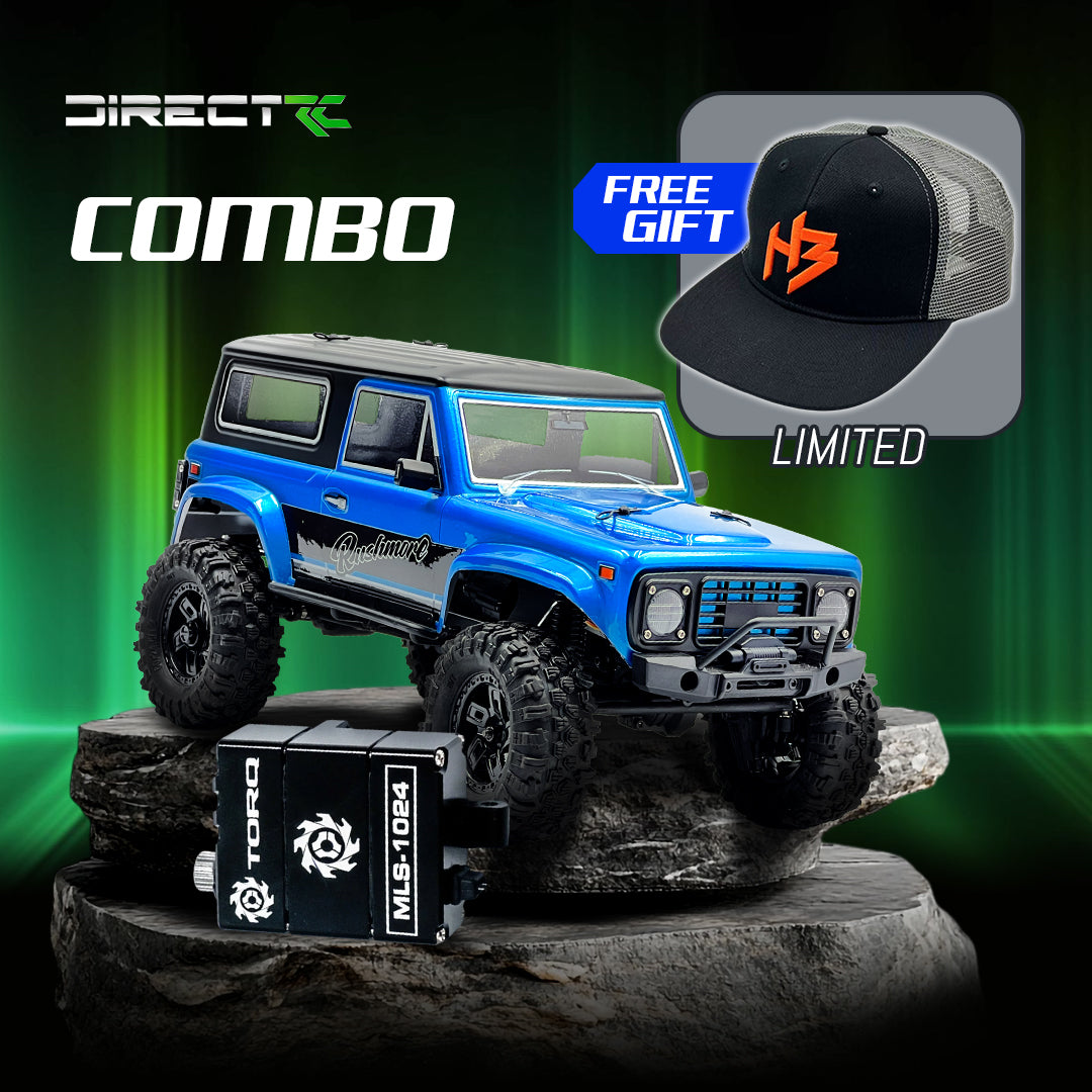 HobbyPlus CR-18P V3 Brushless Rushmore (Metalic Cyan) With TORQ MLS-1024 Premium DIRECT-MOUNT Servo