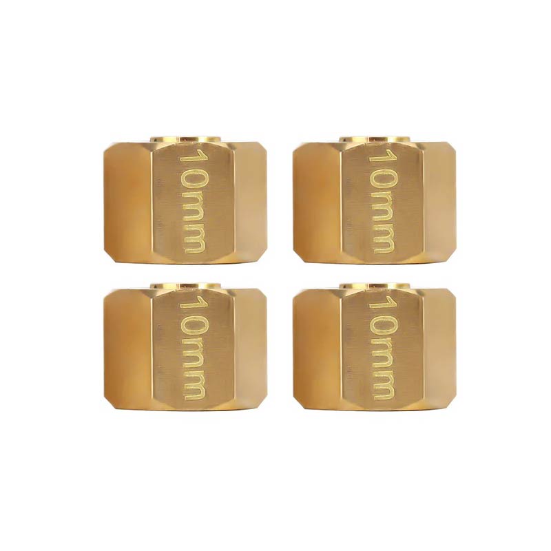 INJORA 12mm 4pcs Brass 10mm Wheel Hex Hub Extenders For 1/10 RC Crawlers 1/18 UTB18 - HeliDirect