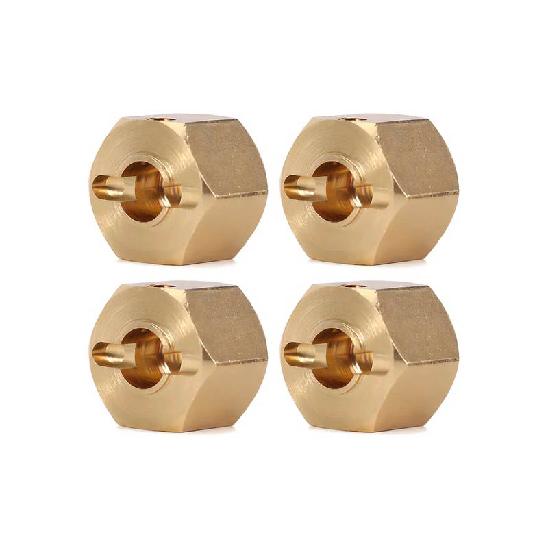 INJORA 12mm 4pcs Brass 9mm Wheel Hex Hub Extenders For 1/10 RC Crawlers 1/18 UTB18 - HeliDirect