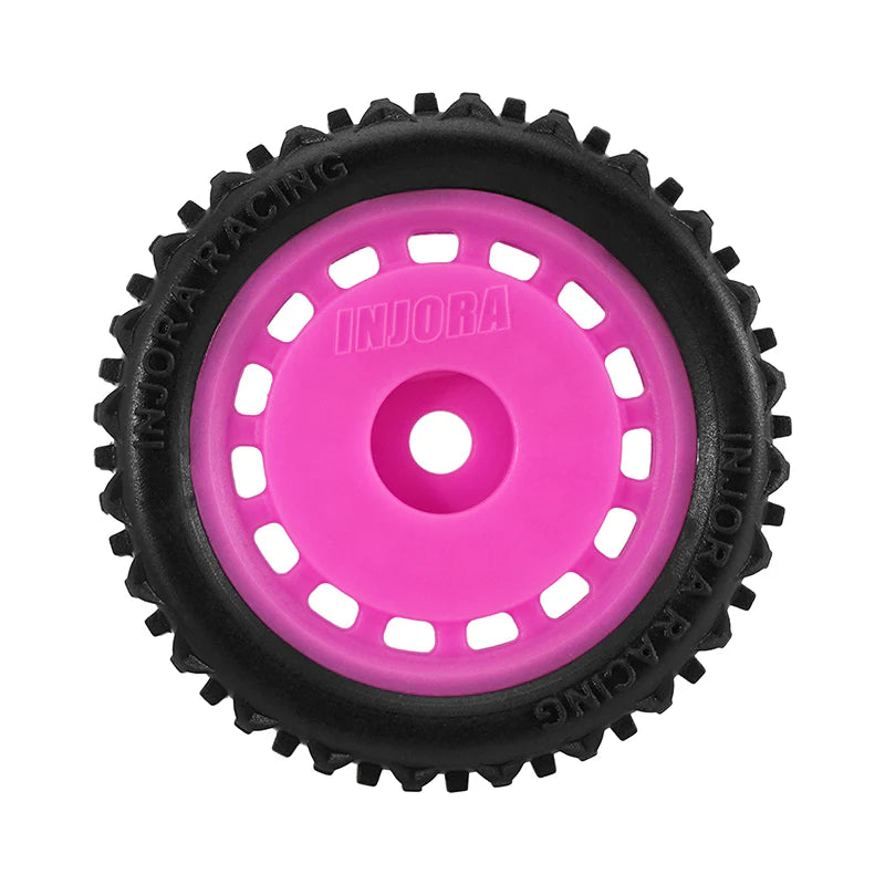 INJORA Pre-mounted Pin Buggy Tires & Wheels for 1/28 Losi Micro-T