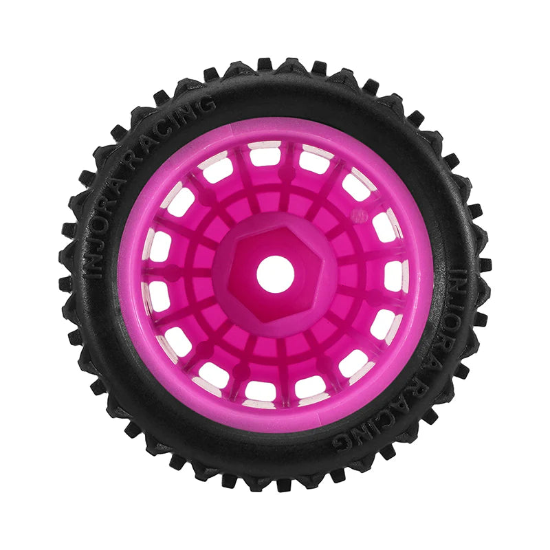 INJORA Pre-mounted Pin Buggy Tires & Wheels for 1/28 Losi Micro-T