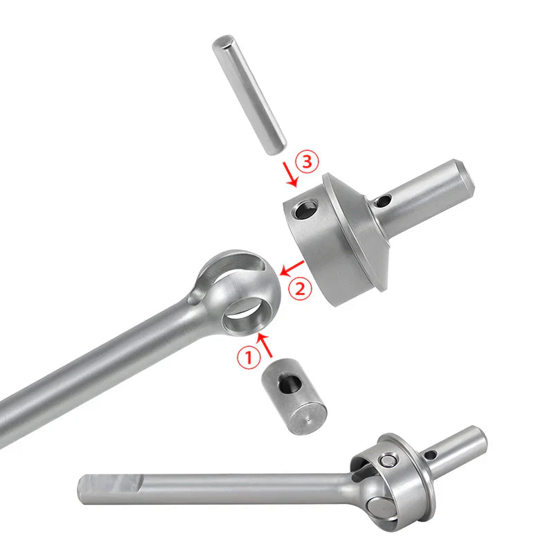 INJORA Stainless Steel Portal Axle ( Front & Rear ) Shafts for 1/18 Redcat Ascent-18