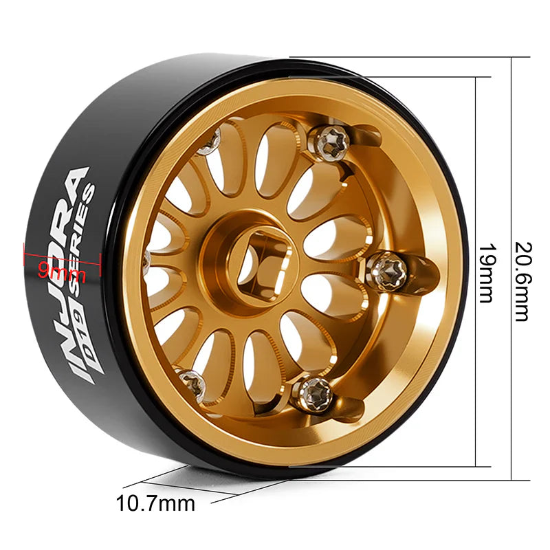 INJORA 0.7" D19 Ripple Aluminum Wheels for 1/30 SCX30