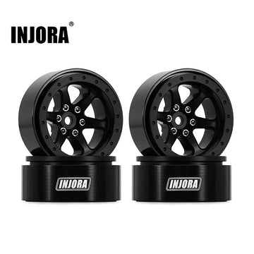 INJORA 1.3" Aluminum Beadlock Wheels offset -4.05mm for 1/24 1/18 RC Crawlers