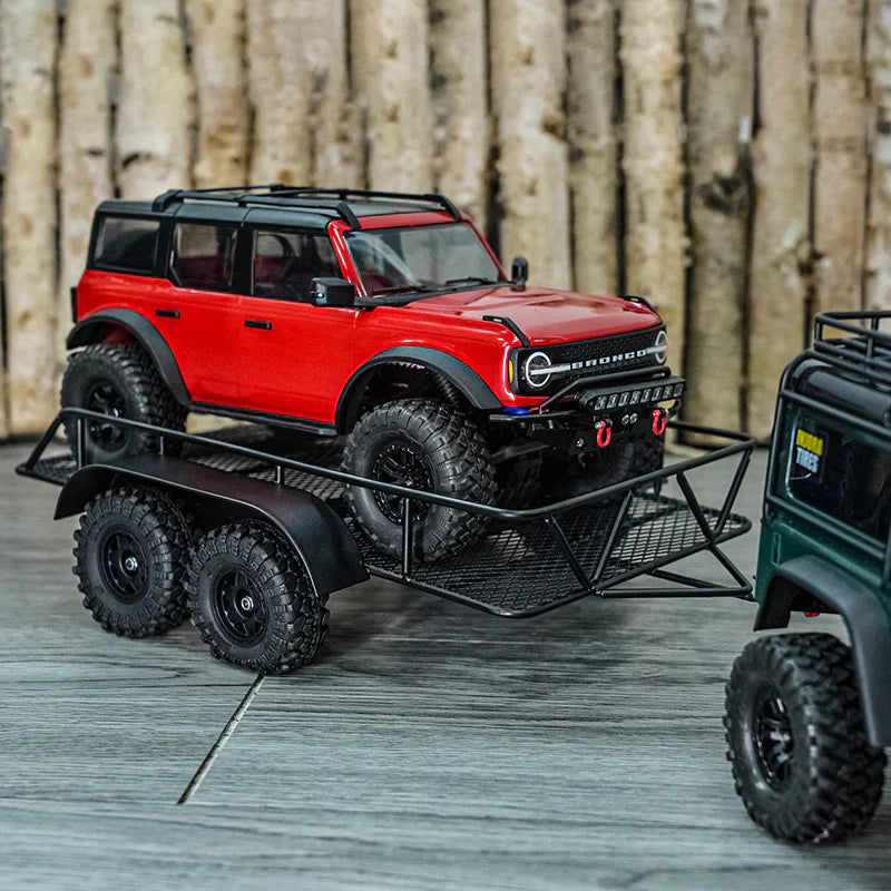 INJORA Metal Hitch Mount Trailer For 1/18 RC Crawler TRX4M - HeliDirect