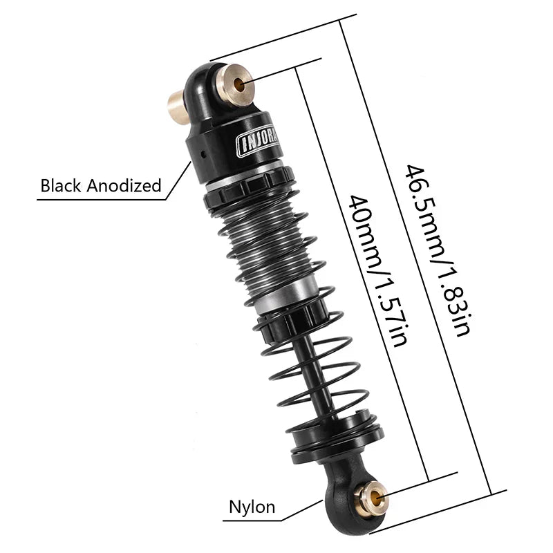 INJORA 40mm Big Bore Oil Shocks For 1/24 SCX24 FCX24M