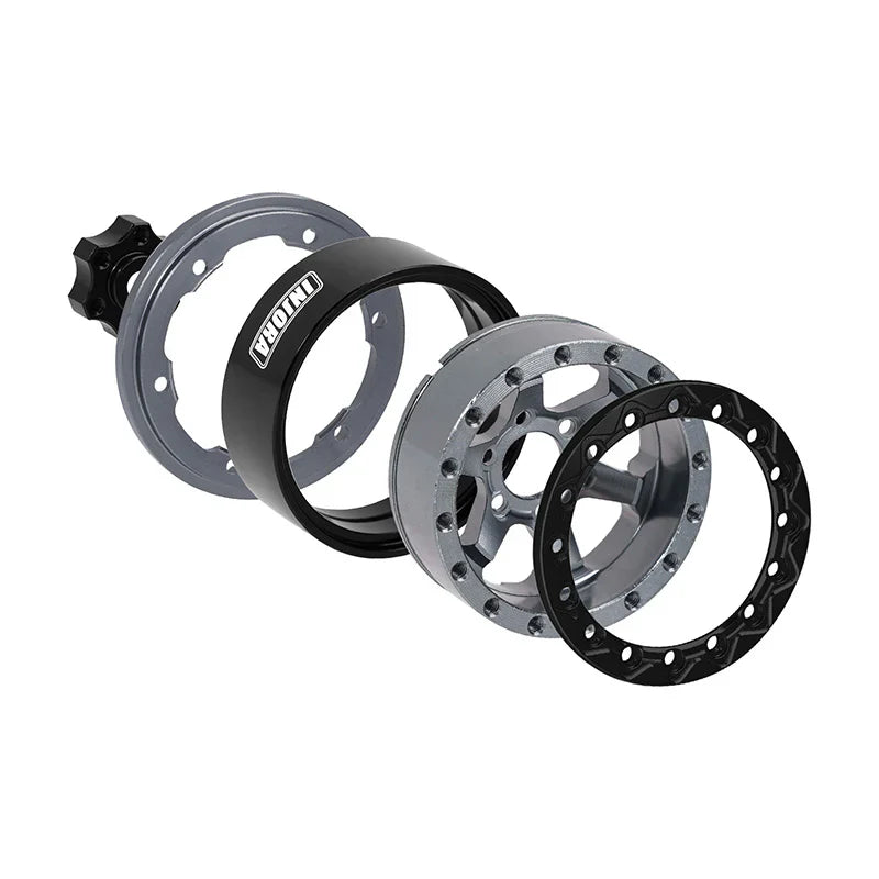INJORA 1.3" -5.25mm Offset Aluminium Beadlock Wheels for 1/24 1/18 RC Crawler (W1313)