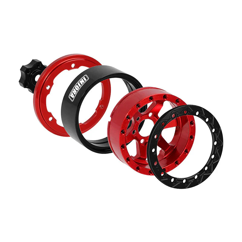 INJORA 1.3" -5.25mm Offset Aluminium Beadlock Wheels for 1/24 1/18 RC Crawler (W1313)