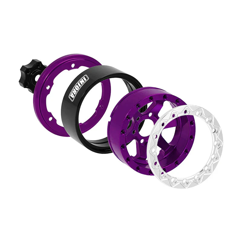 INJORA 1.3" -5.25mm Offset Aluminium Beadlock Wheels for 1/24 1/18 RC Crawler (W1313)