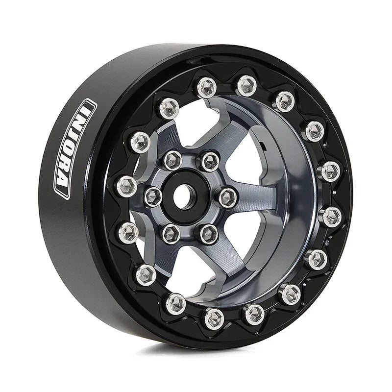 INJORA 1.3" -5.25mm Offset Aluminium Beadlock Wheels for 1/24 1/18 RC Crawler (W1313)