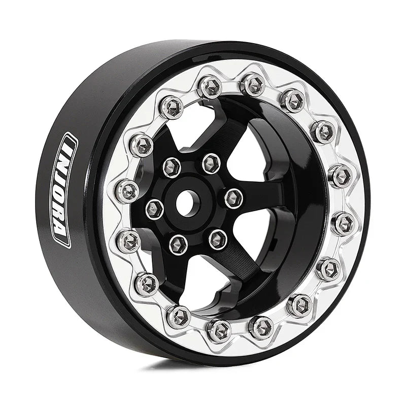 INJORA 1.3" -5.25mm Offset Aluminium Beadlock Wheels for 1/24 1/18 RC Crawler (W1313)