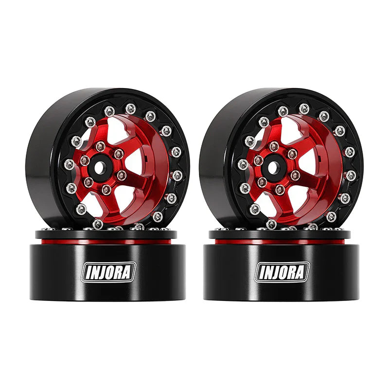 INJORA 1.3" -5.25mm Offset Aluminium Beadlock Wheels for 1/24 1/18 RC Crawler (W1313)