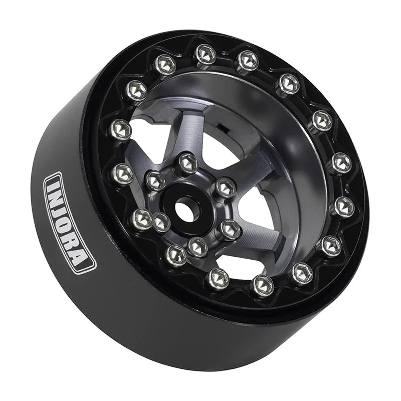 INJORA 1.3" -5.25mm Offset Aluminium Beadlock Wheels for 1/24 1/18 RC Crawler (W1313)