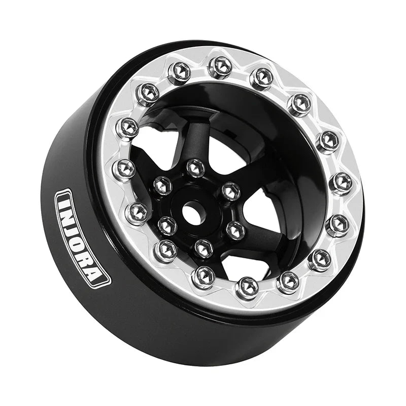 INJORA 1.3" -5.25mm Offset Aluminium Beadlock Wheels for 1/24 1/18 RC Crawler (W1313)