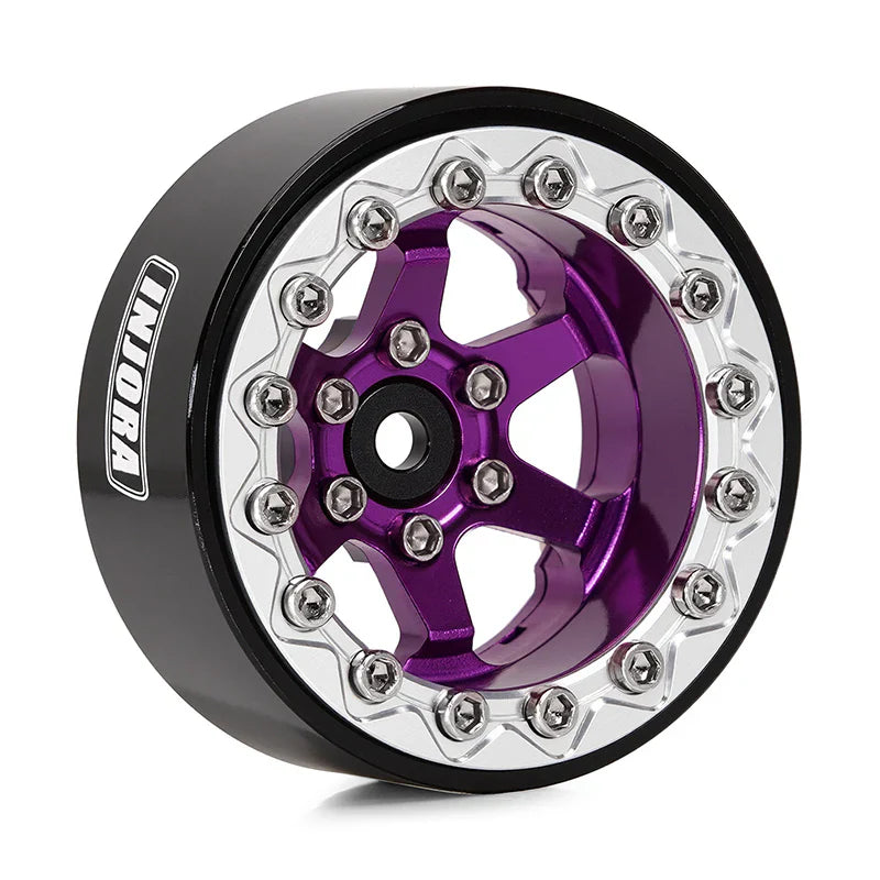 INJORA 1.3" -5.25mm Offset Aluminium Beadlock Wheels for 1/24 1/18 RC Crawler (W1313)
