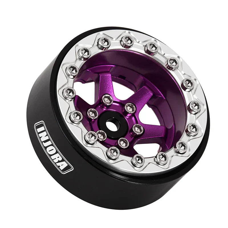 INJORA 1.3" -5.25mm Offset Aluminium Beadlock Wheels for 1/24 1/18 RC Crawler (W1313)