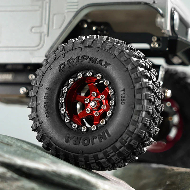INJORA 1.3" -5.25mm Offset Aluminium Beadlock Wheels for 1/24 1/18 RC Crawler (W1313)