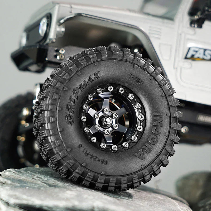 INJORA 1.3" -5.25mm Offset Aluminium Beadlock Wheels for 1/24 1/18 RC Crawler (W1313)