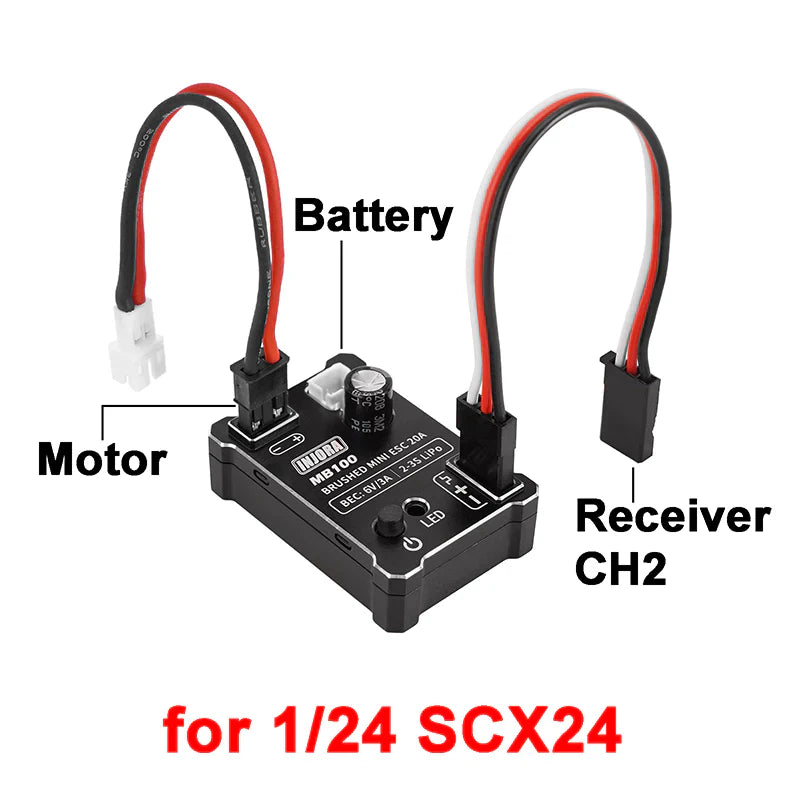 INJORA MB100 Brushed Mini ESC 20A For 1/24 1/18 RC Crawlers - HeliDirect