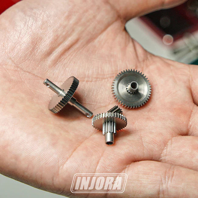 INJORA Stainless Steel 40.3:1 Low Range Transmission Gear Set for 1/18 TRX4M - HeliDirect