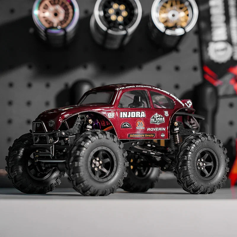 INJORA BUG24 Body with Interior for 1/24 SCX24 C10 JLU Bronco Base Camp - Burgundy