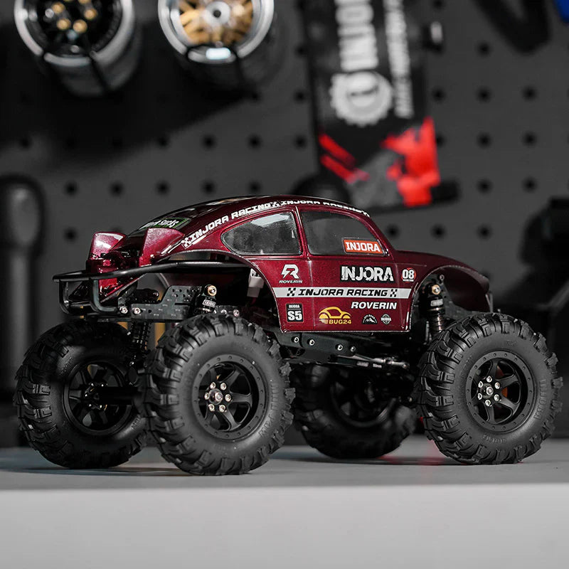 INJORA BUG24 Body with Interior for 1/24 SCX24 C10 JLU Bronco Base Camp - Burgundy