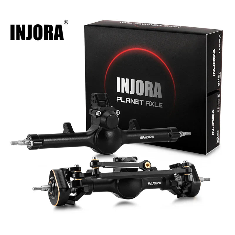INJORA +4mm Planet Axles with Double Joint Shafts & Brass Steering Knuckles for 1/24 Axial SCX24