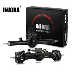 INJORA +4mm Planet Axles with Double Joint Shafts & Brass Steering Knuckles for 1/24 Axial SCX24