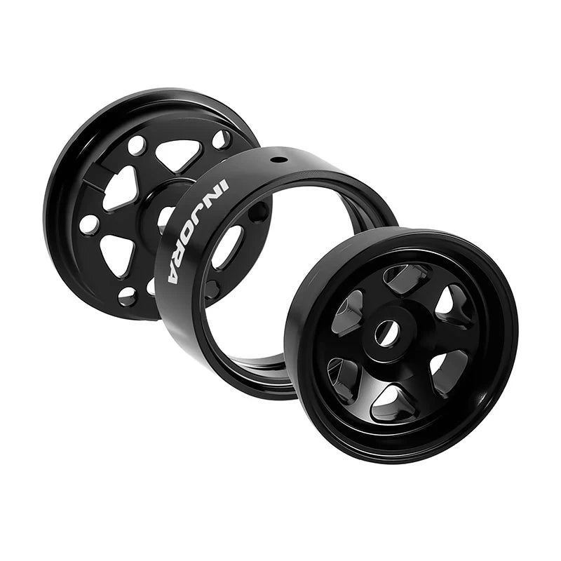 INJORA 0.7" 6-Spoke Aluminum Wheels for 1/30 SCX30