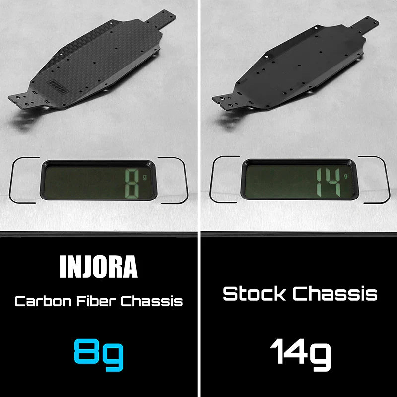 INJORA Carbon Fiber Chassis for 1/24 Buggy Losi Micro-B (8g)